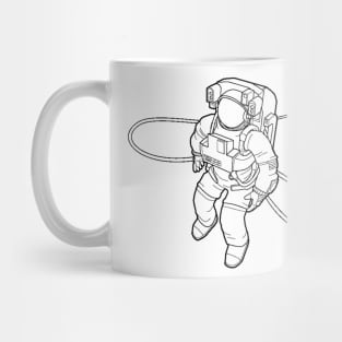 Astronaut Blueprint Black Mug